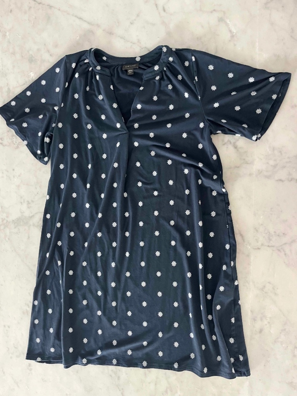 J. Jill Wearable Collection short navy floral dress Small Petite